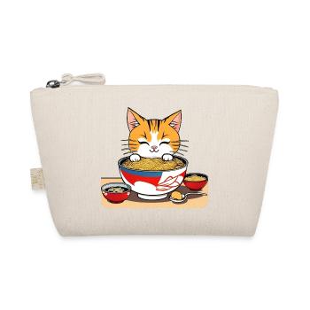 Niedliche asiatische Katze und Ramen Nudeln - Bio-Täschchen - Natur - Vorne