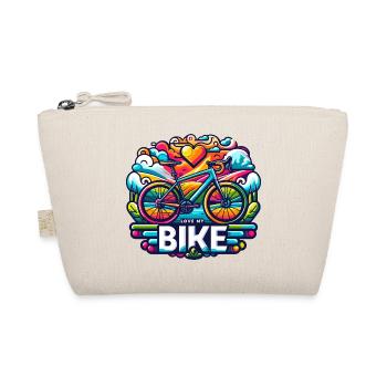 Ich liebe mein Fahrrad Love My Bike für Radfahrer - Bio-Täschchen - Natur - Vorne