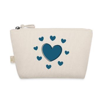 blue heart valentine's day gift - Organic Pouch - nature - Front