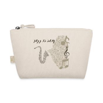 Musikalisches Saxophon Design in Noten - Bio-Täschchen - Natur - Vorne