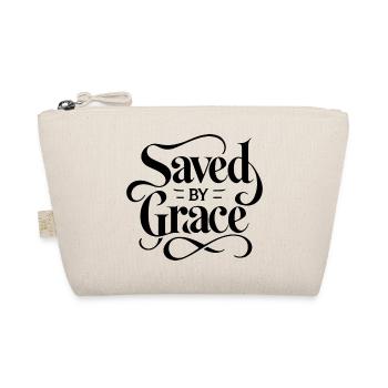 Saved by Grace Schriftzug Design - Bio-Täschchen - Natur - Vorne