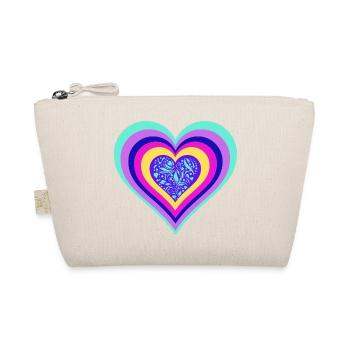 Colorful heart with floral pattern - Organic Pouch - nature - Front