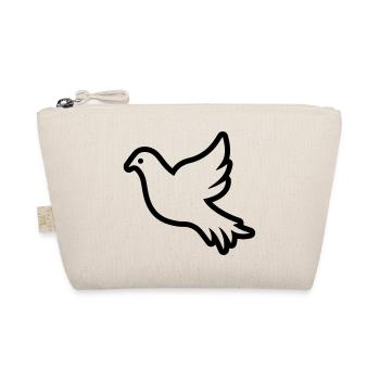 Dove Contour Outline Peace Symbol - Organic Pouch - nature - Front