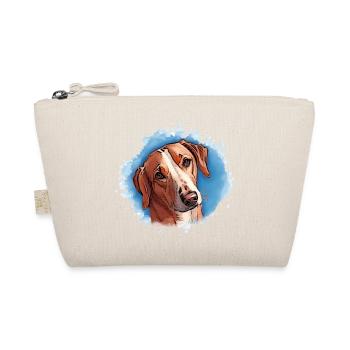 Dog SAVEBRACKE Hunting Dog Turquoise Watercolor Design - Organic Pouch - nature - Front