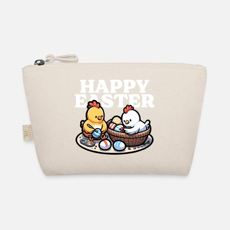 Happy Easter – Cute chicks paint Easter eggs Organic Pouch