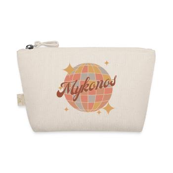 Mykonos Greece retro vintage Diskokugel - Bio-Täschchen - Natur - Vorne