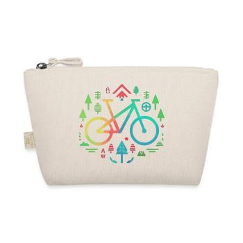 Minimalist Bicycle and Nature Outline - Organic Pouch - nature - Front