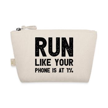 Run Like Your Phone Is At 1% Witziges Läufer - Bio-Täschchen - Natur - Vorne