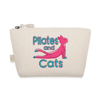 Pilates and Cats Relaxation Motif - Organic Pouch - nature - Front