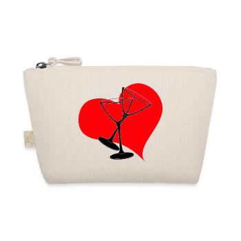 Ein Hoch auf die Liebe - Herz Gläser Hochzeit - Bio-Täschchen - Natur - Vorne