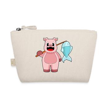 Pig Angler Fish Fishing - Organic Pouch - nature - Front