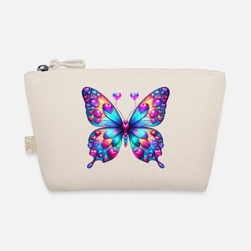 Schmetterling Herz Herzen Herzen Herz - Bio-Täschchen - Natur