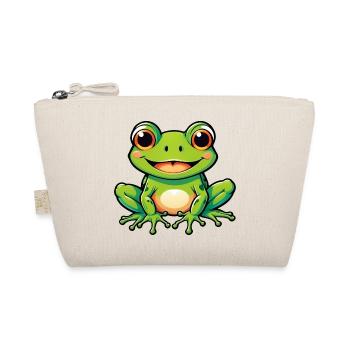 Cute Kids Cartoon Frog - Organic Pouch - nature - Front