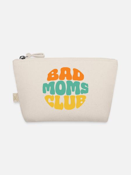 bad moms club retro logo kreis - Bio-Täschchen - Natur - Vorne