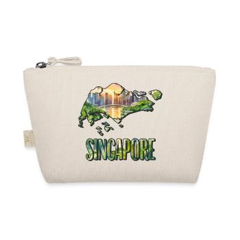Aquarell Landkarte Singapur - Bio-Täschchen - Natur - Vorne