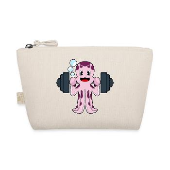 Krake Bodybuilder Langhantel Bodybuilding - Bio-Täschchen - Natur - Vorne