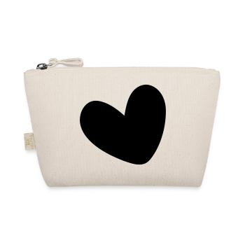 Heart filled in one color - Organic Pouch - nature - Front