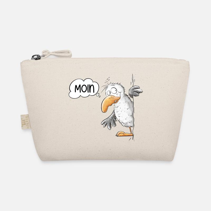Moin Spruch Möwe Tiermotiv - Bio-Täschchen - Natur