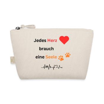 Jedes Herz brauch eine Seele - Bio-Täschchen - Natur - Vorne
