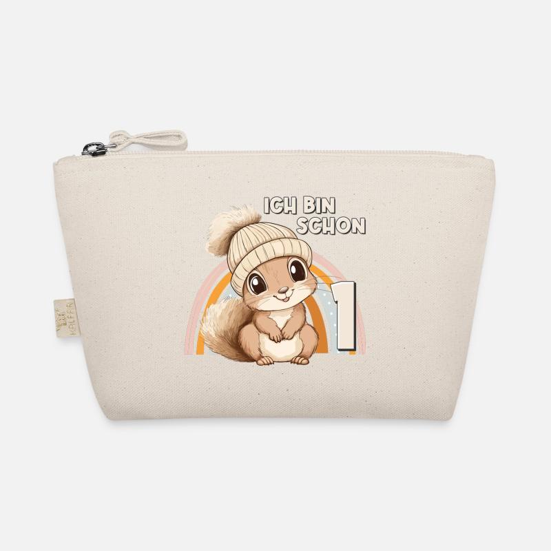 1st Birthday Squirrel Rainbow Cute Cute Organic Pouch
