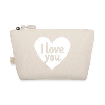 I Love You, White - Organic Pouch - nature - Front