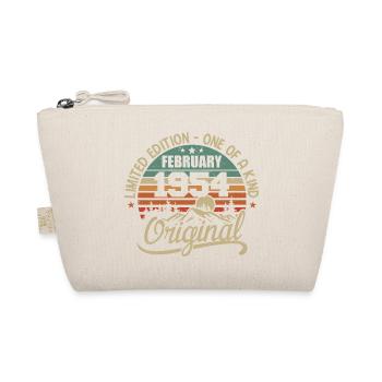 Born In February 1954 Vintage Gift - February 1954 - Organic Pouch - nature - Front
