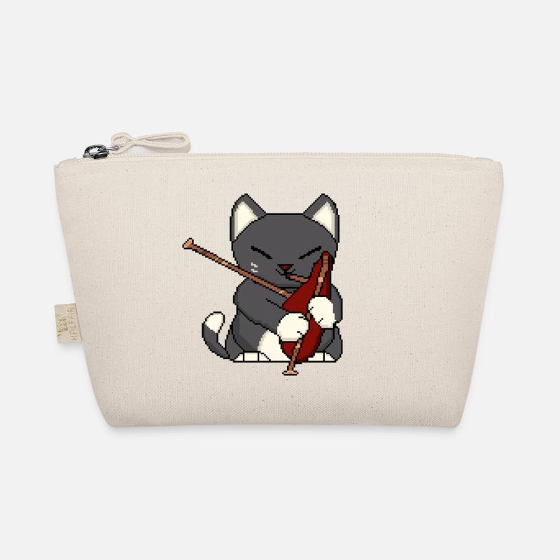 Chat jouant de la cornemuse Pixel Art Trousse biologique