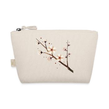 Pflaumenblüten-Zweig – Zarte Eleganz im Frühling - Bio-Täschchen - Natur - Vorne