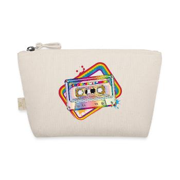 Retro Kassette – Buntes 80er-Jahre Design - Bio-Täschchen - Natur - Vorne