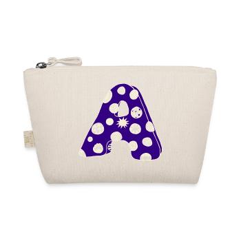 Lettre A avec caractère en bleu - Trousse biologique - nature - Devant
