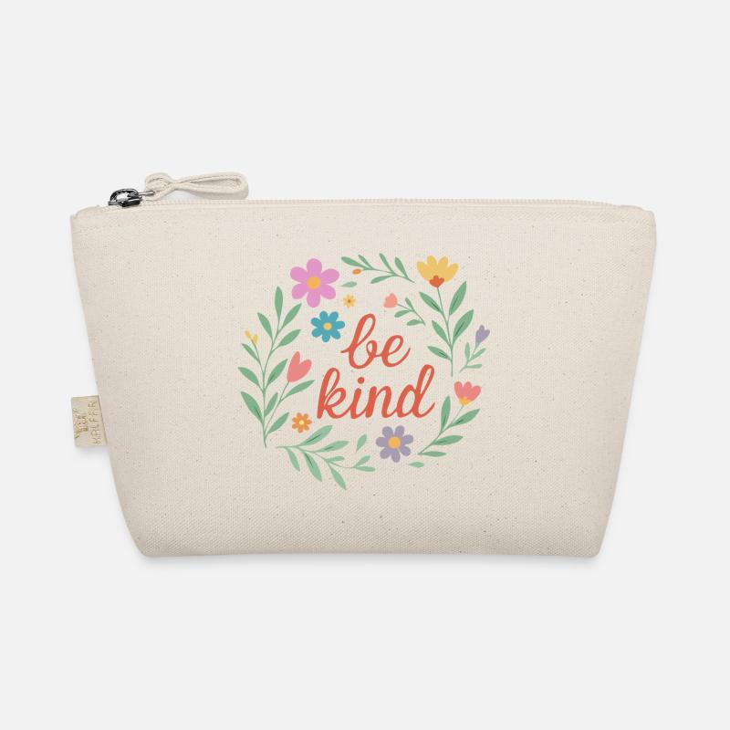 Sei freundlich Blumendesign - Bio-Täschchen - Natur