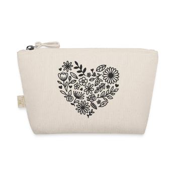 Floral Heart Pattern for Elegant Apparel - Organic Pouch - nature - Front