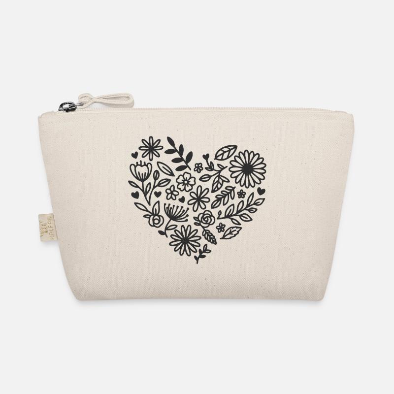 Floral Heart Pattern for Elegant Apparel Organic Pouch