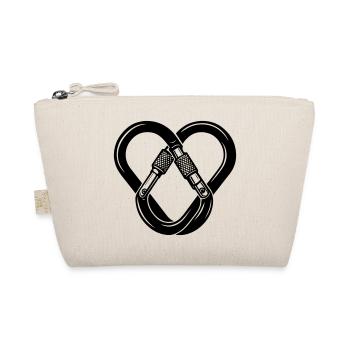 Carabiner Heart – Love of Climbing - Organic Pouch - nature - Front