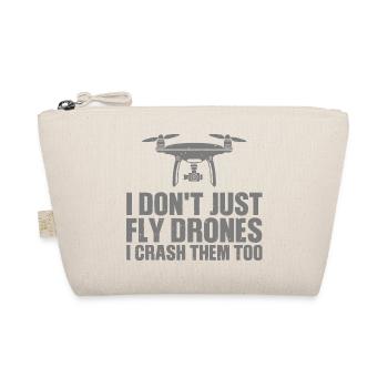 Drone with Humorous Crash Message - Organic Pouch - nature - Front