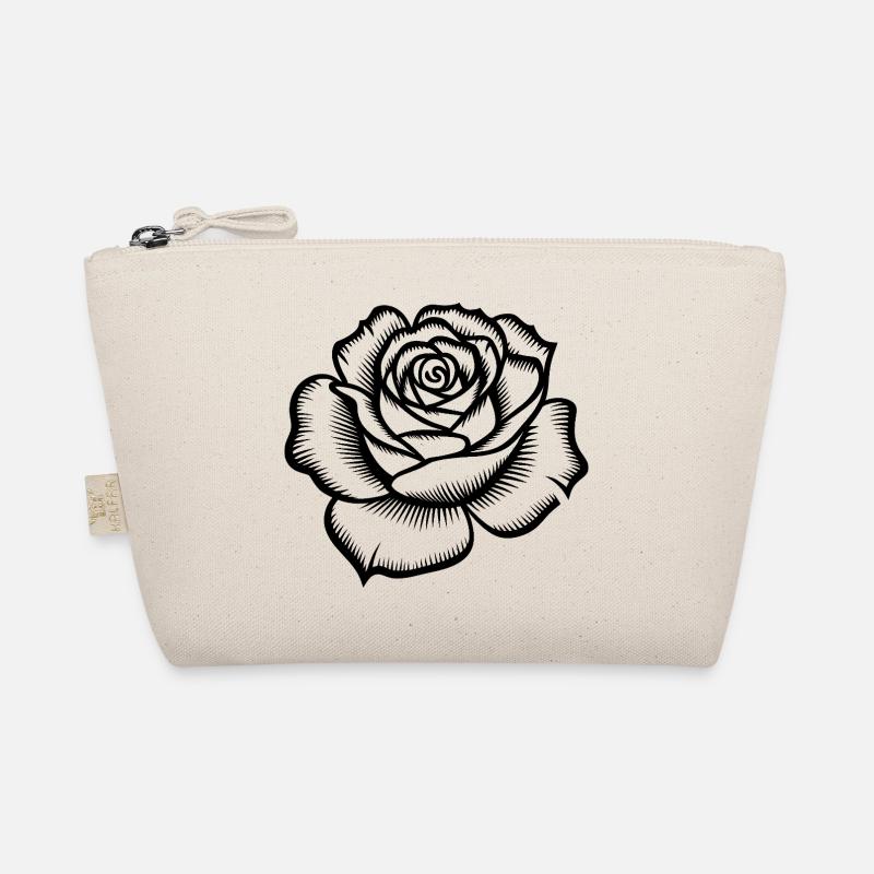 Rose - Cooles botanisches Logo Bio-Täschchen