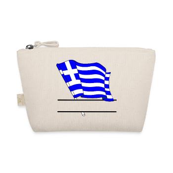 Griechische Flagge mit eigenem Text – persönliches Design - Bio-Täschchen - Natur - Vorne