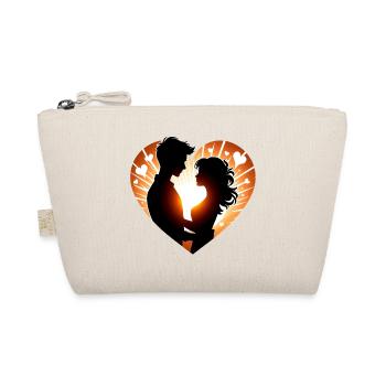 Romantic Silhouette Heart Design - Organic Pouch - nature - Front
