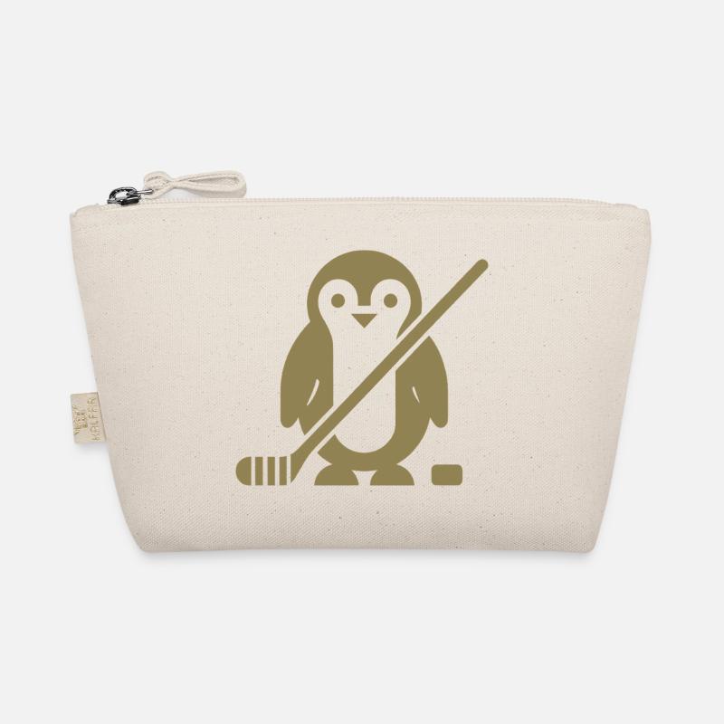 Minimalistischer Pinguin Eishockey Silhouette  Bio-Täschchen