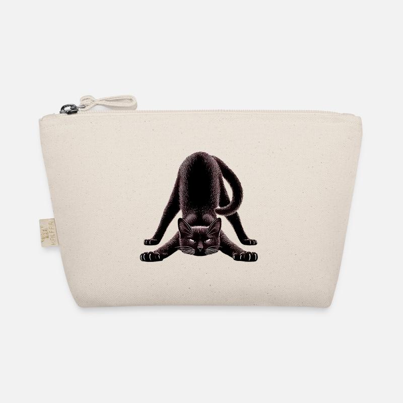 Chat noir en posture de yoga Trousse biologique