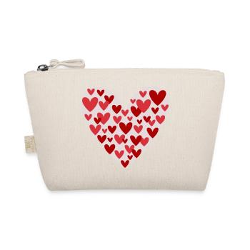 Many hearts pattern - Organic Pouch - nature - Front