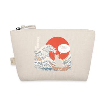 Bruh Cat Japanese Wave Aesthetic - Organic Pouch - nature - Front