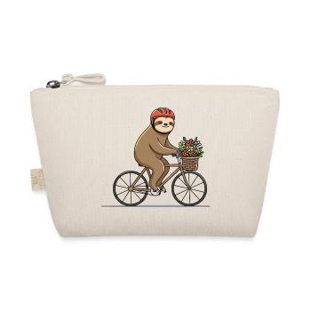 Cute sloth on bicycle with flower basket - Organic Pouch - nature - Front