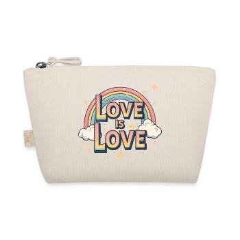 L'amour est l'amour – T-shirt arc-en-ciel rétro vintage - Trousse biologique - nature - Devant