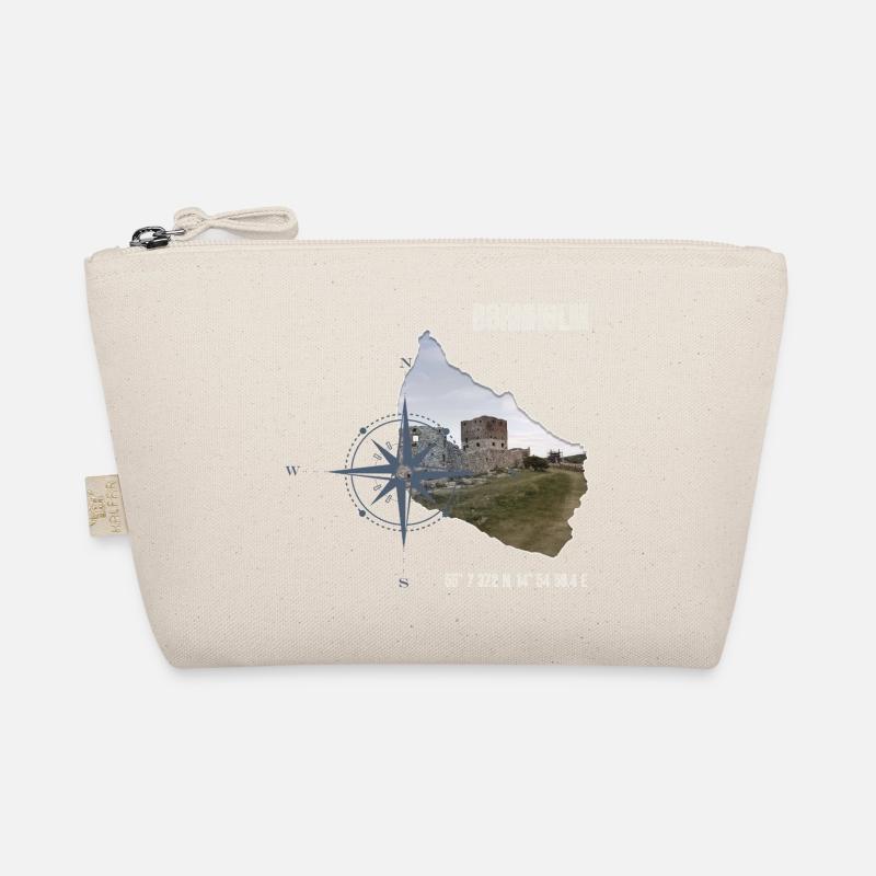 Bornholm Compass Hammershus Coordinates Organic Pouch