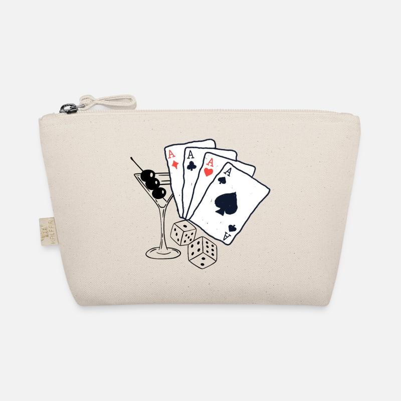 Spielkarten Design mit Ass-Motiven - Bio-Täschchen - Natur