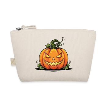 Gruseliger Halloween Kürbis  - Bio-Täschchen - Natur - Vorne