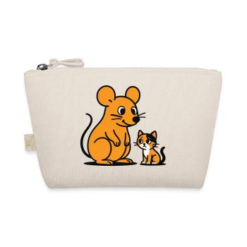 Cuddly Mouse and Kitten Duo - Organic Pouch - nature - Front