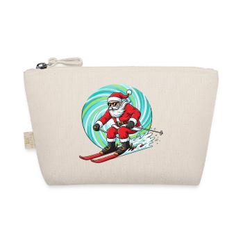Skiing Christmas Man Ski Humor - Organic Pouch - nature - Front
