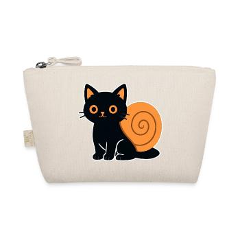 Katzensilhouette in Orange - Bio-Täschchen - Natur - Vorne